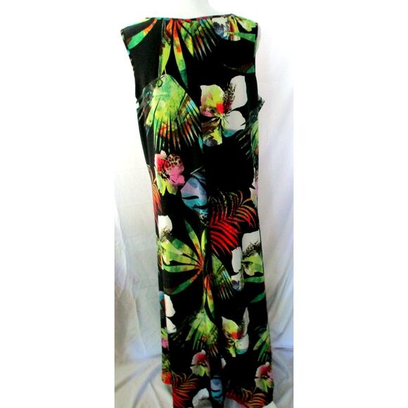 Attitudes By Renee Women's Petite Black Floral Sleeveless Maxi Dress Size XLP - Picture 5 of 11